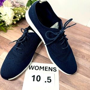 Cole Haan Size 10.5 Marine Blue Women's 2.ZEROGRAND Stitchlite Wingtip Oxfords